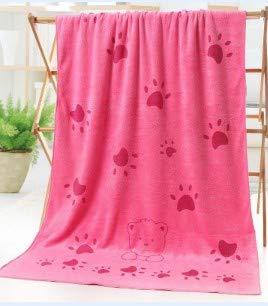 CandS Microfibre Large Dog/Cat Towel Pink Super Soft And Very Absorbent Paw Print Design - PawsPlanet Australia