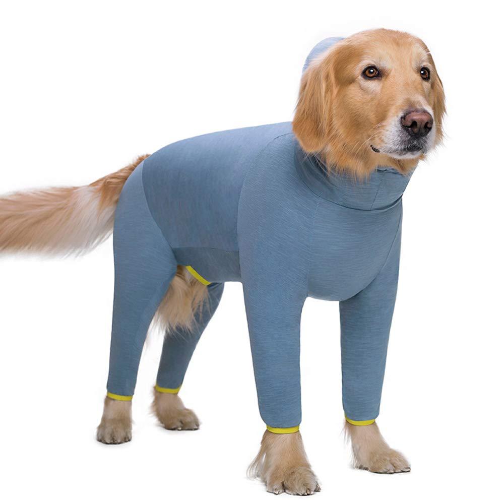 Dog Clothes,Pet Pajamas Sleeping Clothe Elastic Anti-hair Dust-proof Four-legged Garment Jumpsuit Clothes for Medium Dogs Large Dogs (30, Blue) 30#: back length 19.6inch - PawsPlanet Australia