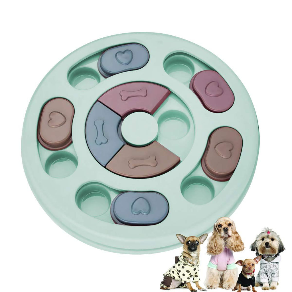 Ledeak Round Dog Puzzle Feeder Toy, Durable Pet Smart Puzzle Interactive Toys Dog Cat Puppy Brain Training Games Slow Feeder Improve IQ Puzzle Non-Slip Bowl (Blue) - PawsPlanet Australia