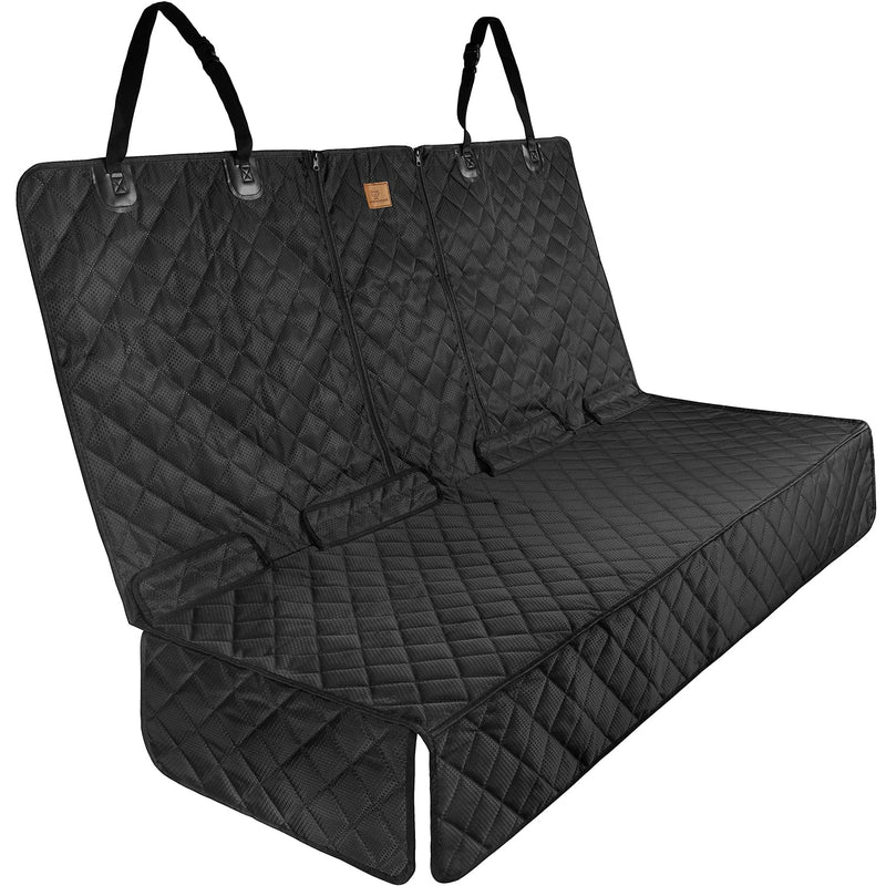 iPuppy Premium Back Seat Cover for Dogs with Isofix - Waterproof Dog Car Seat Cover with Armrest Opening - Quilted, Scratch Proof and Non-Slip Car Seat Cover for Dogs - 45 x 133cm (Black) - PawsPlanet Australia