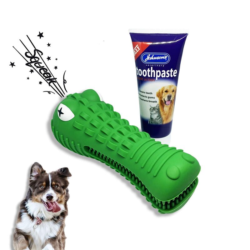 ROYALUX Ulti-Mutt Dog Toothpaste and Chew Toy Dental Care Kit, Durable Dog Chew Toy Toothbrush Bundle for Teeth Cleaning, Johnsons Toothpaste Beef Flavour, Interactive Hygiene - PawsPlanet Australia