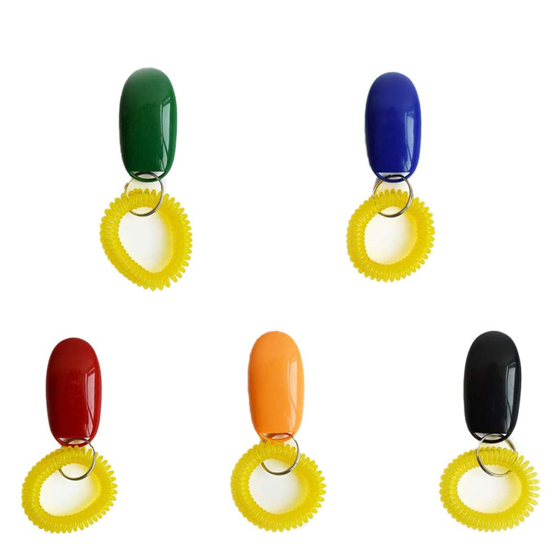 NA 5 Pcs Dog Training Clickers Dog Whistle Button Training Clickers with Wrist Strap for Dogs Cats Birds Horses and Small Animals - PawsPlanet Australia