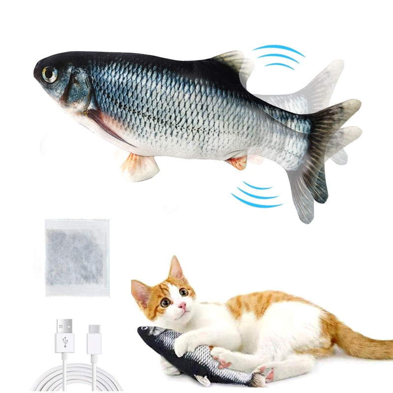 RBNANA Fish Toy for Cat, USB Rechargeable Simulation Fish Funny Interactive Electric Wagging Fish Catnip Toy for Cat Kitty (Carp) - PawsPlanet Australia