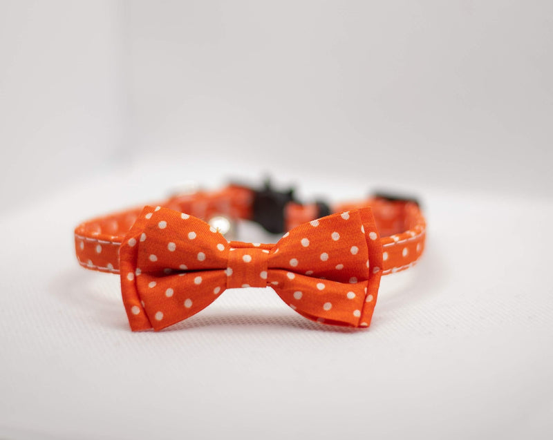 Cat Small Dog Puppy Bow Tie Collar Polka Dot red blue yellow navy (Red) - PawsPlanet Australia