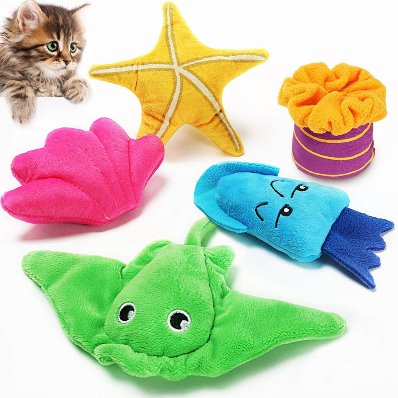 AWOOF Cat Toys Catnip Cat Chew Toys Plush Interactive Cute Cat Entertaining Toys for Cat Playing Chewing Grinding Claw and Teeth Cleaning - PawsPlanet Australia