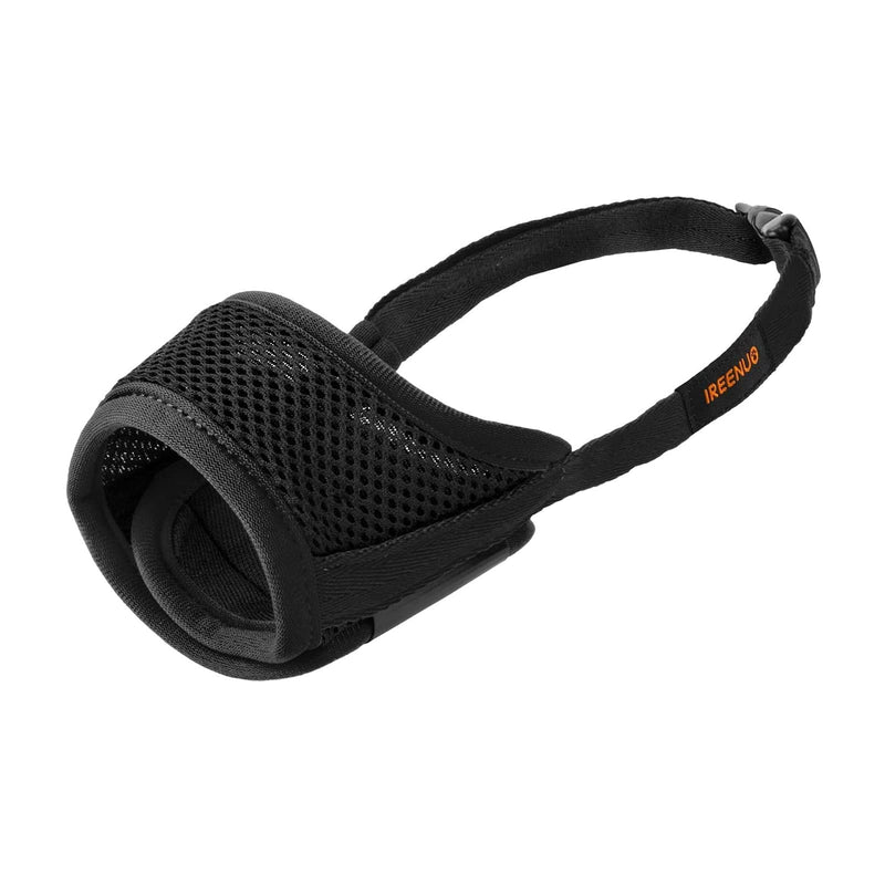 IREENUO Dog Muzzle Prevent for Biting Barking and Chewing with Adjustable Loop Breathable Mesh (XS, Black) XS - PawsPlanet Australia