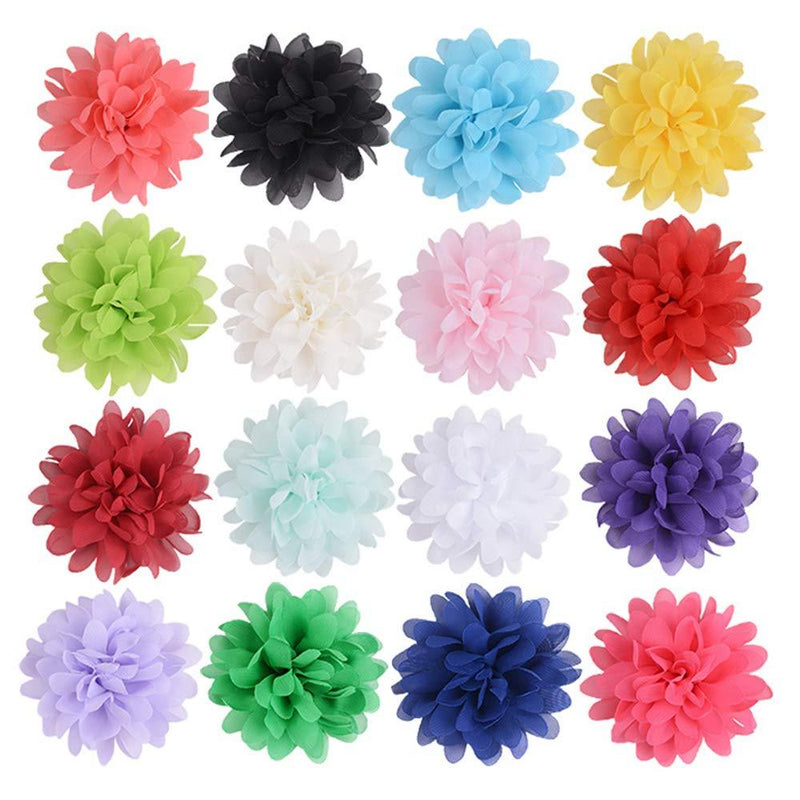 Chenkou Craft Pet Dog Collar Bows Charms Flowers Roses Accessories Attachment Decor for Cat Puppy Collars Grooming Large Bulk (16pcs Organza Flower 4") 16pcs Organza Flower 4" - PawsPlanet Australia