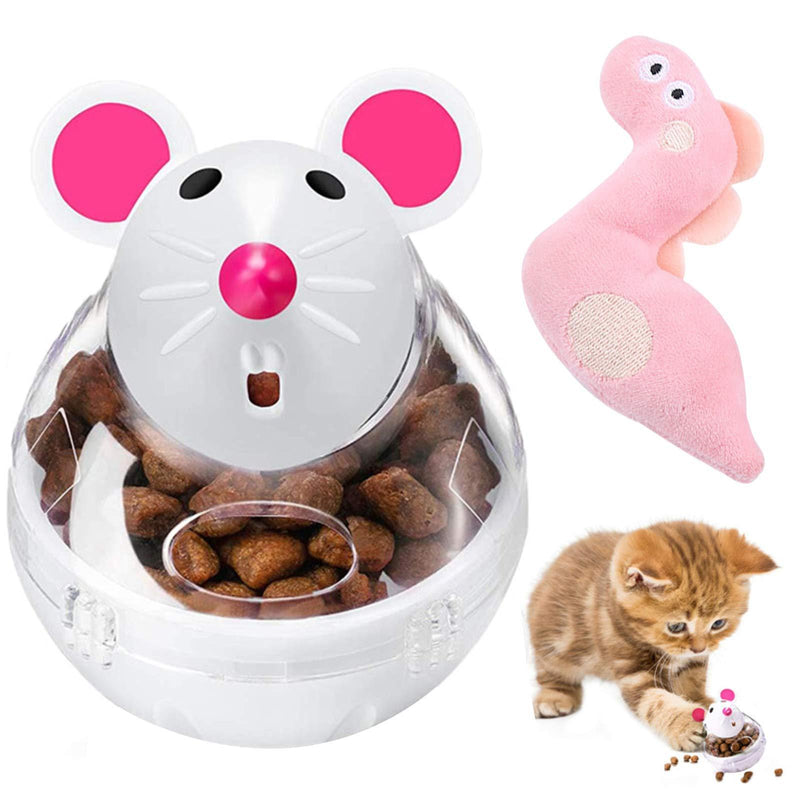 MOSNOW Interactive Cat Food Feeder Toy Mice Tumbler Shaped, Cat Food Ball, Cat Puzzle Feeder Toy, Food Dispenser for Pet Increases IQ Interactive & Food Dispensing - PawsPlanet Australia