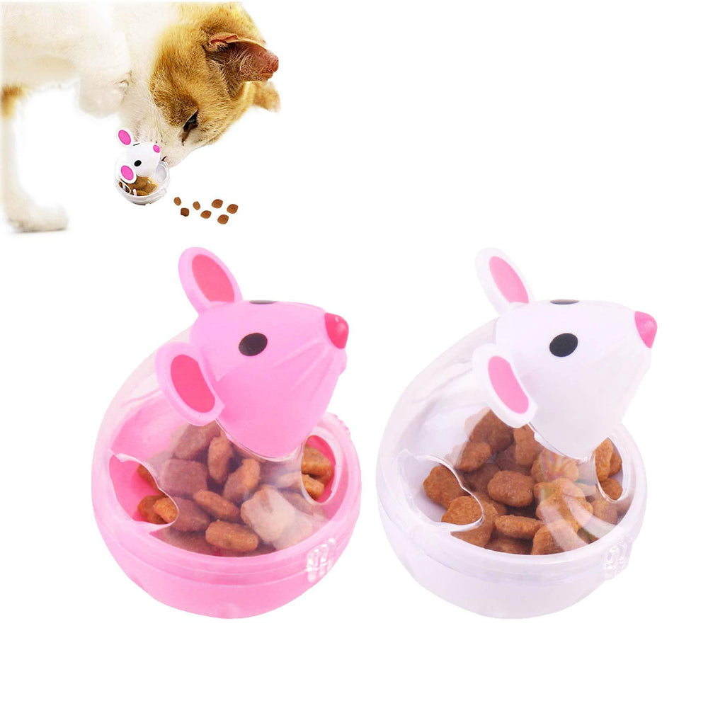 HUOXIG Cat Interactive Toy and Food Dispenser Treat Ball Cat Food Feeder Indoor Outdoor Cat Feeding Toys Transparent Mice Food Tumbler Pet interactive Toy Puzzle Play Toy Kids Toy -2PCS/Set - PawsPlanet Australia