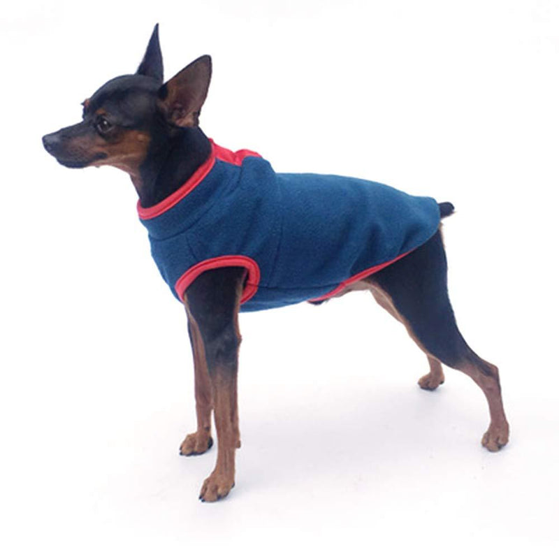 BIGNADO Dog Warm Jumper, Pullover Dog Fleece Fabric Vest, Dog Cat Cold Winter Sweater with Buttons, Warm Dog Clothes for Small to Large Dogs Cats, for Indoor and Outdoor Use Dark Blue-L - PawsPlanet Australia