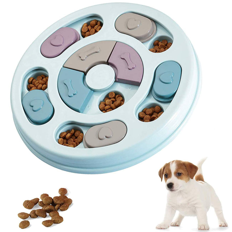 Dog puzzle toy - Slow Feeder - Interactive Training Toy Box - Creative Dog Smart Beginner, Improve Dog's IQ, Non-Slip Slow Feeder for Puppy Dogs Boredom(Blue) Rounded-Blue - PawsPlanet Australia