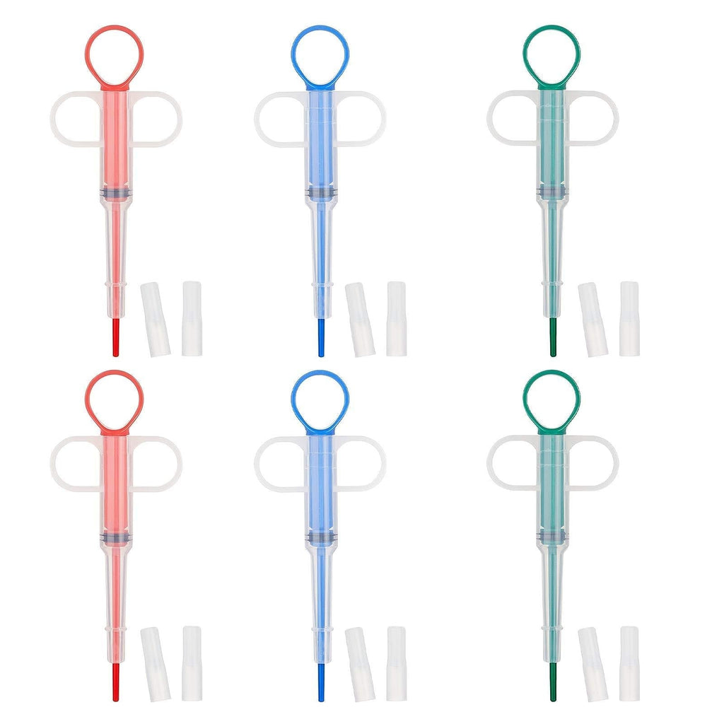 AHANDMAKER Medical Feeding Tool, 6 Pcs Pet Medicine Feeding Syringe Animals Medicine Dropper Pet Pill Tablet Feeder for Dogs Cats, Green, Red, Blue(Each Color 2 Pcs) - PawsPlanet Australia