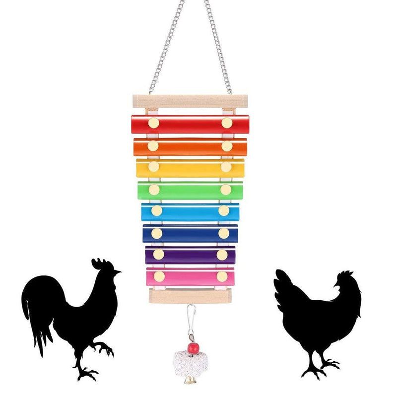 Weforu Hanging Chicken Toys, Hens Xylophone Sound Toy Wooden Coop Decoration for Hens Rooster Bird Coop Parrot Macaw Training - PawsPlanet Australia