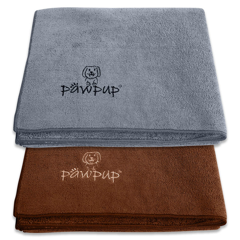 PAWPUP Dog Towel Super Absorbent 60x100cm Set of 2 Microfibre Pet Towel for Dogs Cats and other Pets - PawsPlanet Australia