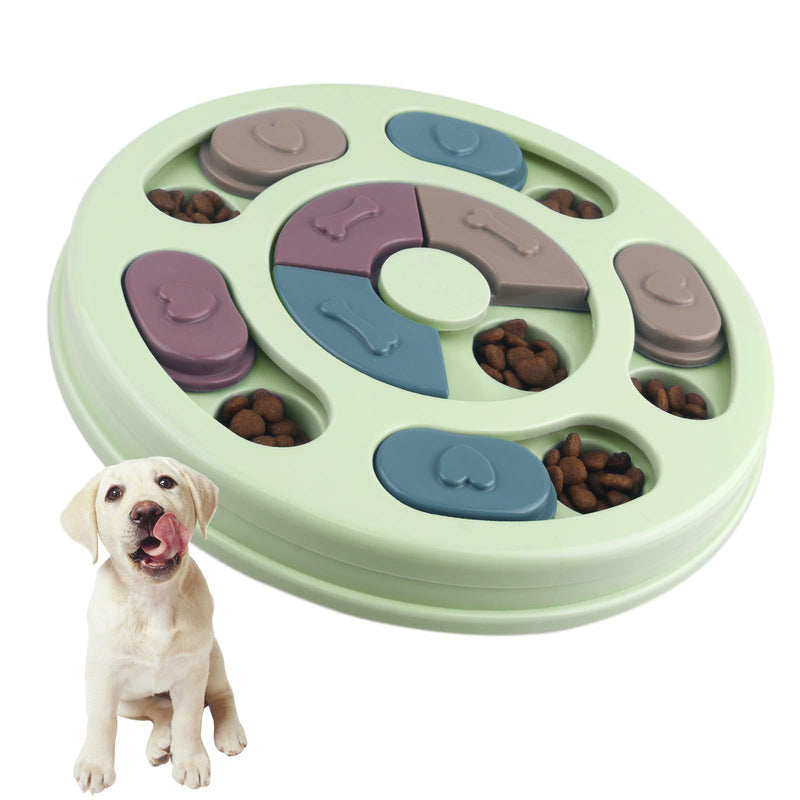 Elezenioc Dog Puzzle Feeder Toy,Puppy Treat Dispenser Slow Feeder,Dog Stimulation Toy Brain Games Toys, Puzzle Toys with Non-Slip for Dog Puppy Cat (Green) - PawsPlanet Australia