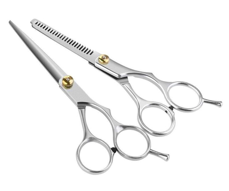 Professional Non-Professional Hair Scissors Cutting Thinning Shears Stainless Steel Salon Barber Pet Dog Cat Hairdressing| Grooming Styling Pet Supplies (Regular Cutting + Thinning Scissors Set) Regular Cutting + Thinning Scissors Set - PawsPlanet Australia