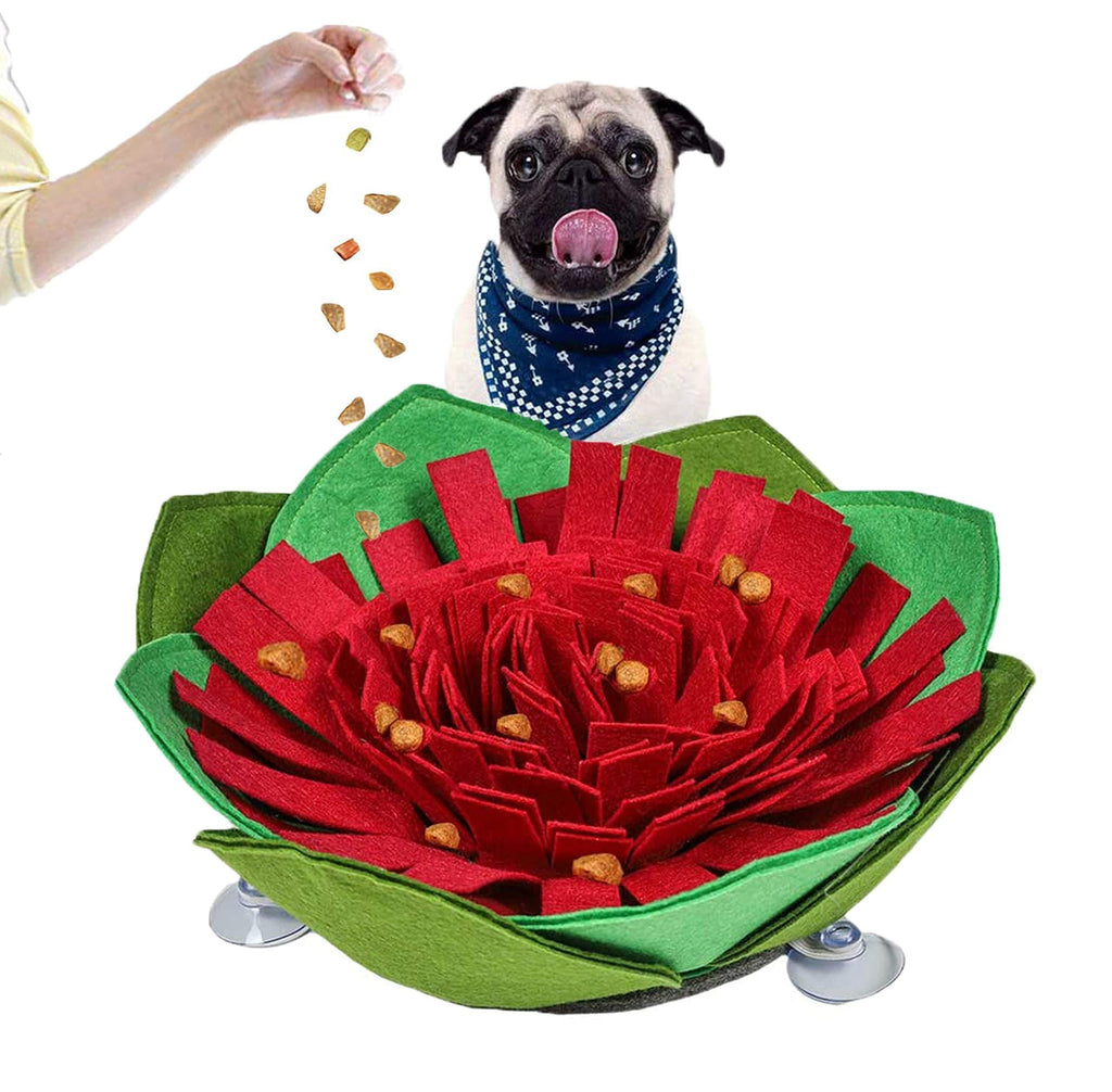 ZPPLD Dog Snuffle Mat Dog Feeding Mat Puppy Training Pad-Encourages Natural Foraging Skills Puzzle Toys Pet Nose Work Blanket Non Slip for Small/Large Dog Red-Green - PawsPlanet Australia