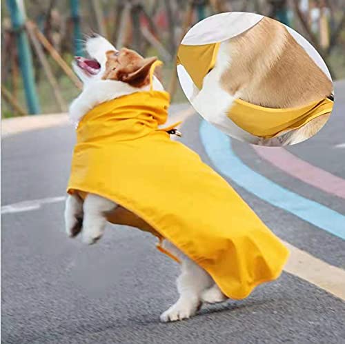 Podazz Dog Raincoat Small Medium Dog Poncho with Hood, Pet PU Rain coat for Dogs Cats Apparel Clothes, Ultra-Light Breathable Dog Rain Jacket for Puppies Small Medium Dogs Yellow L - PawsPlanet Australia