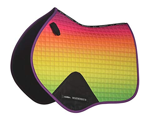 Weatherbeeta Prime Ombre Jump Shaped Saddle Pad - Rainbow Lust - PawsPlanet Australia