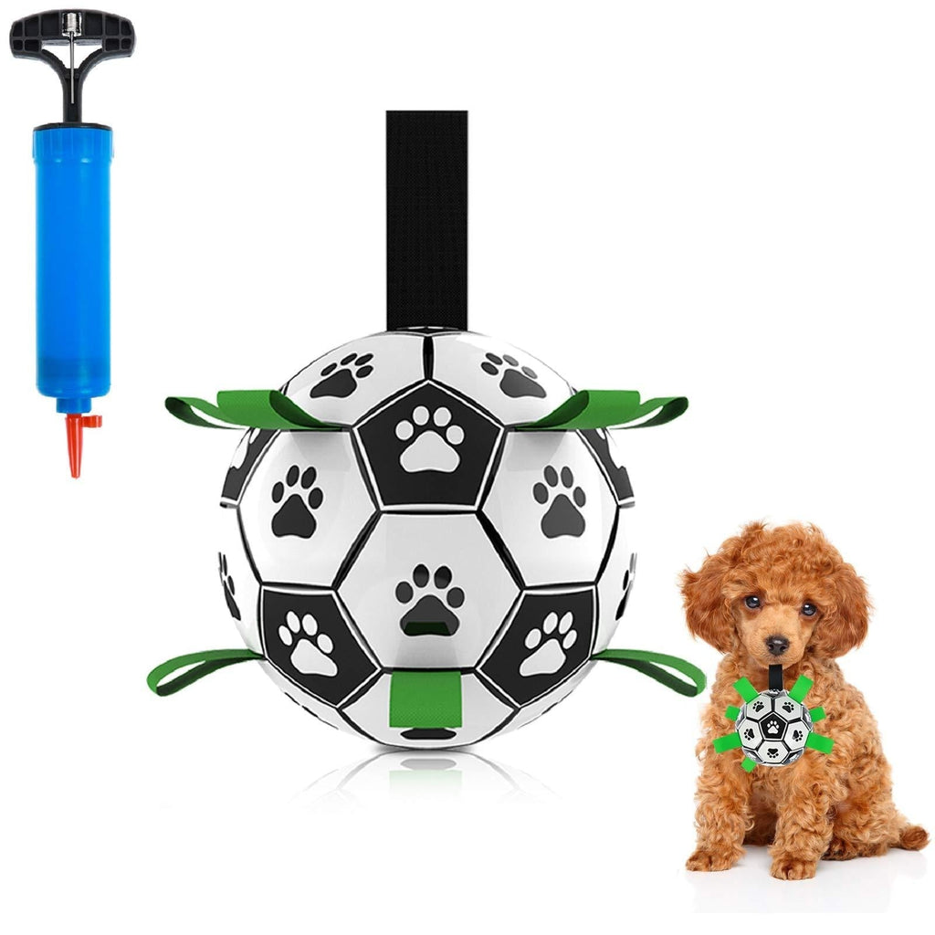 Dog Football Toy with Grab Tabs, Toy Ball For Small and Medium Dogs Training Product Supplies, Interactive Dog Soccer Ball Toys for Tug of War - PawsPlanet Australia