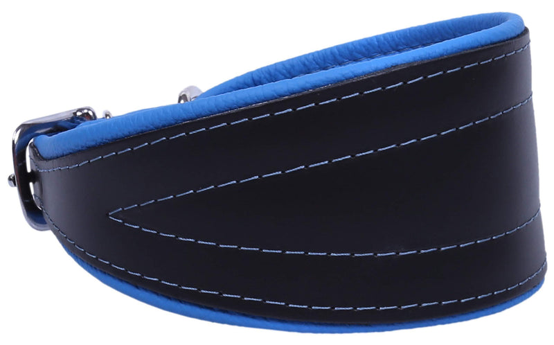 sarcia Black And Blue Leather Collar Chart Neo- 45 cm One Size - PawsPlanet Australia