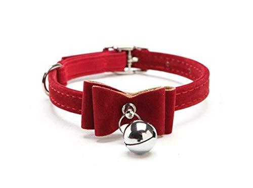 Red Velvet Soft Collar with Bell and Bow Perfect for Cats and Small Dogs - 30 cm Length - PawsPlanet Australia