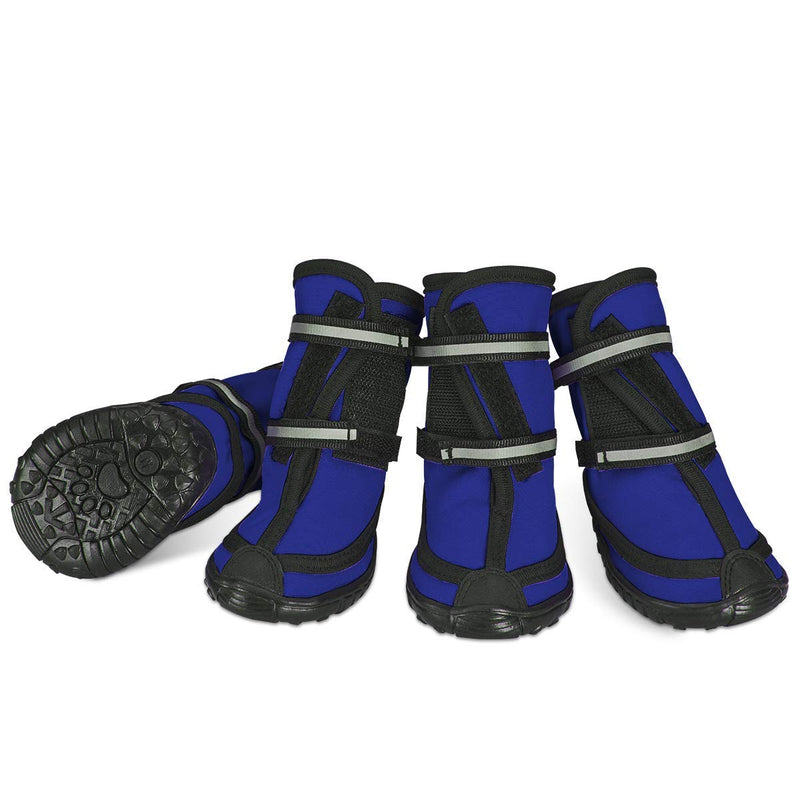 Protective Dog Boots Waterproof Set of 4, Anti-Slip Pet Dog Shoes with Adhesive Buckle Reflective Straps Dog Shoes Warm Wear-resistant for Medium Large Dogs Winter Walking Outdoor Blue XS - PawsPlanet Australia