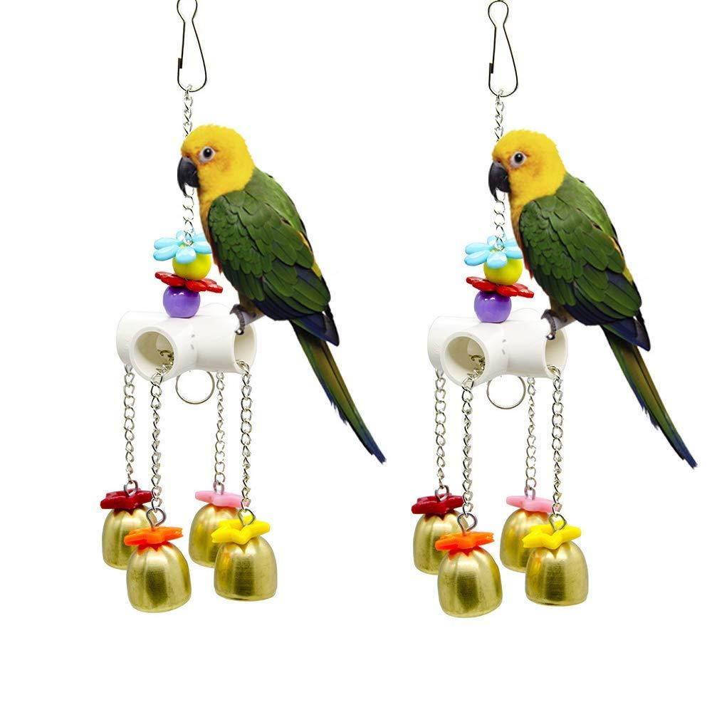N\A 2Pcs Parrot Swing Toy Bells Toy Birds Toy Colorful Climbing Ringing Bells Toys for Bird Parrot Exercise Training Tool Lovebird Finch Canary Macaw African Grey Cockato - PawsPlanet Australia