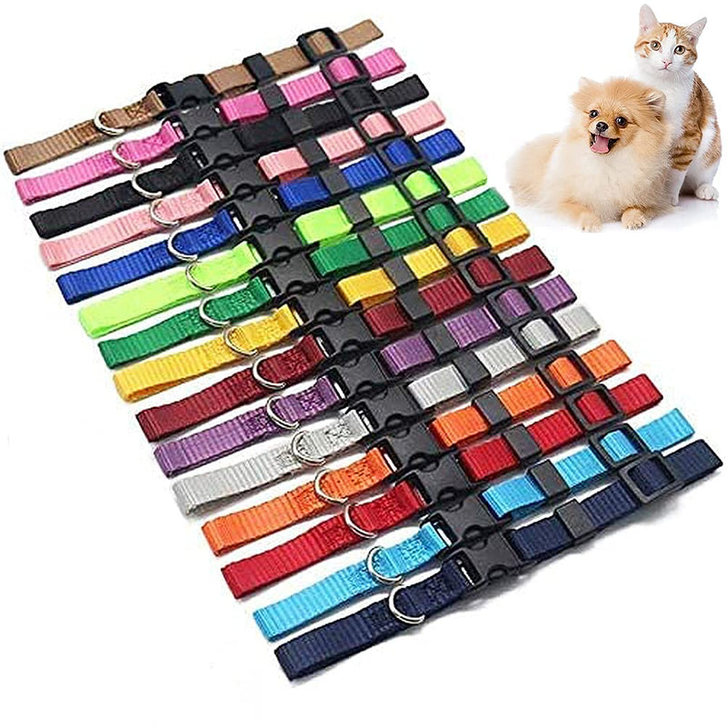 15 PCS Puppy ID Collars Dog Collar 8 Weeks Adjustable Identification Collars, Safety Whelping Puppy ID Litter Collars Nylon Soft Assorted Colors, for Puppy and Kittens(Neck 17.5cm-26cm) - PawsPlanet Australia