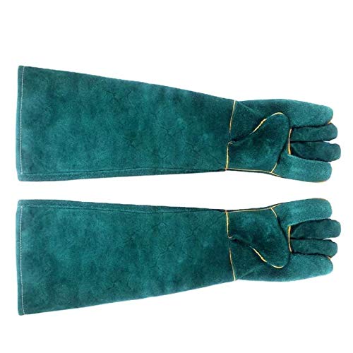 Nomo NFF-58 Pet Bite-proof Gloves Animal Handling Gloves Strengthen Leather Pet Reptile Handling Gloves Bite Resistant Protection Gloves for Dog Cat Bird Snake Parrot Lizard Reptile Bathing Grooming - PawsPlanet Australia