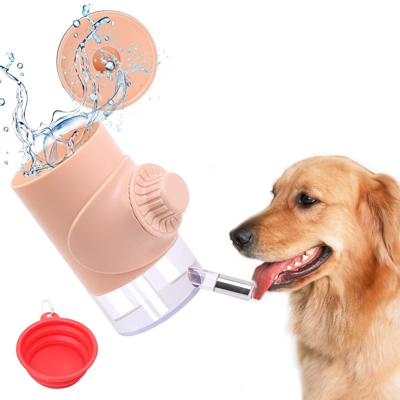Yiomxhi Hanging Pet Water Bottle Dog Water Bottle with Bowl Stable Adjustable Position 500ml Non-drip Dog Water Dispenser Pet Water Bottle Suitable for Dogs Cats Hamsters Automatic Feeding water(Pink) Pink - PawsPlanet Australia