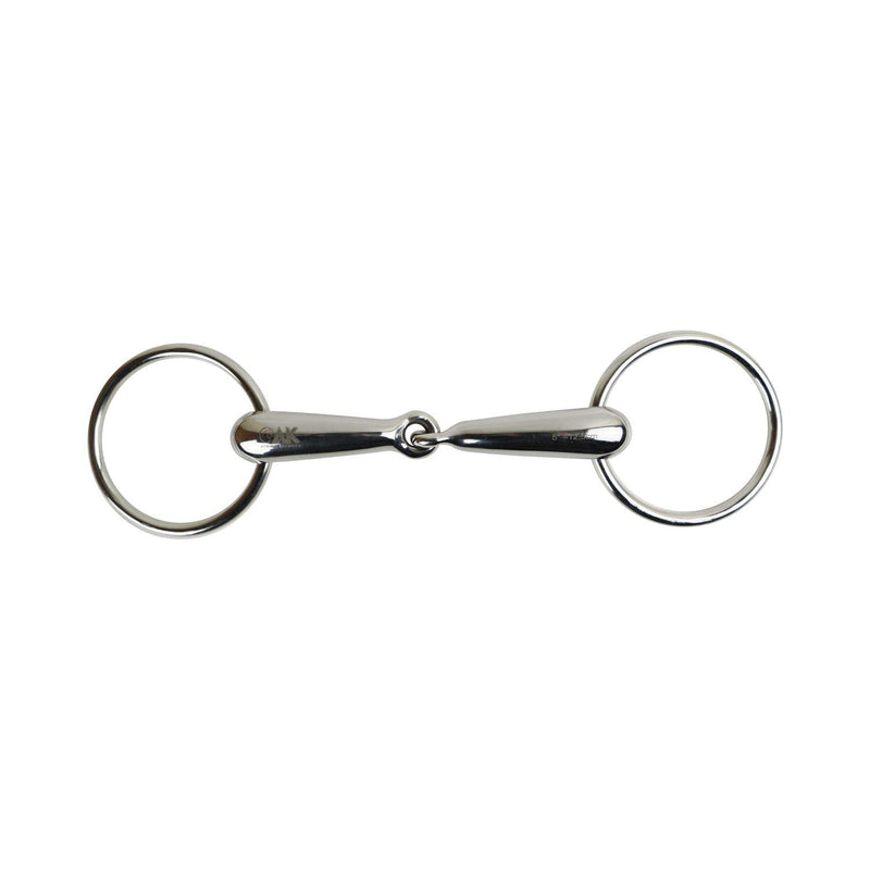 AK Loose Ring Single Jointed Snaffle Hollow Horse Riding Bit AKRS-2636 (4.75'', Silver) 4.75'' - PawsPlanet Australia