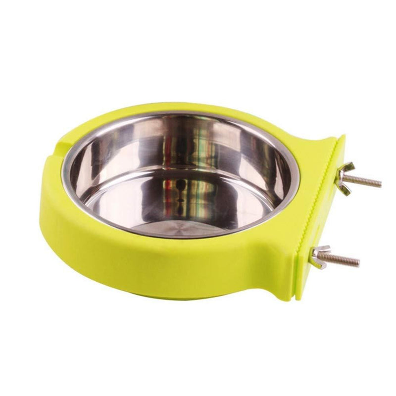 MiOYOOW Pet Hanging Bowl, Crate Dog Bowl Stainless Steel Water Food Feeder Removable Pet Food Bowls for Cat Puppy Bird Pets Large green - PawsPlanet Australia