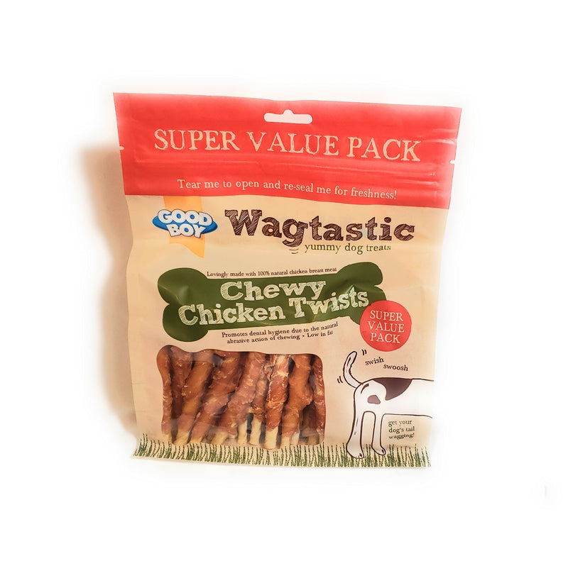 Wagtastic Chewy Chicken Twists Dog Chew Treats 1x 640g - PawsPlanet Australia