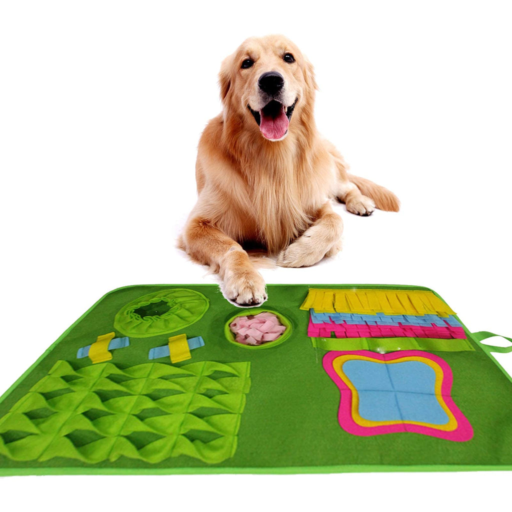 Yokawe Dog Puzzle Toy Indoor Outdoor Stress Relief Snuffle Mat Feeding Cushion Puppy Training Pad Puzzle Toy Interactive Game Encourages Natural Foraging Skills for Dogs Cats Pet 1# 1# - PawsPlanet Australia