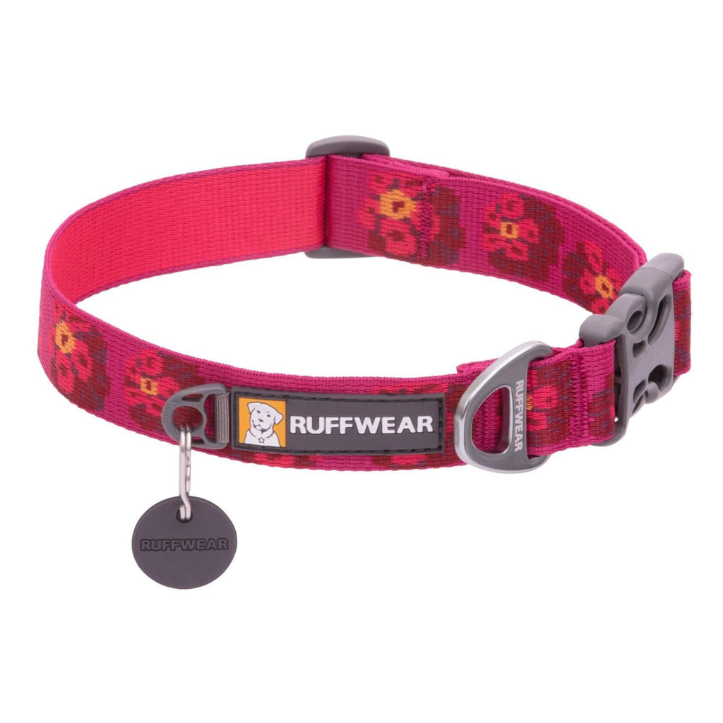 RUFFWEAR, Flat Out Dog Collar (Formerly Hoopie), Webbing Collar for Walking and Everyday Use 11"-14" Alpenglow Burst - PawsPlanet Australia