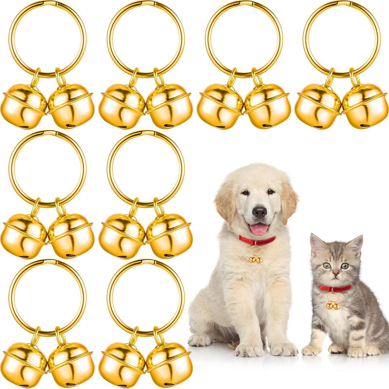 8 Loud Pair of Cat and Dog Bells Durable Brass Collar Charm Pendant Bells Pet Tracker for Dogs Cats (Medium) Medium - PawsPlanet Australia