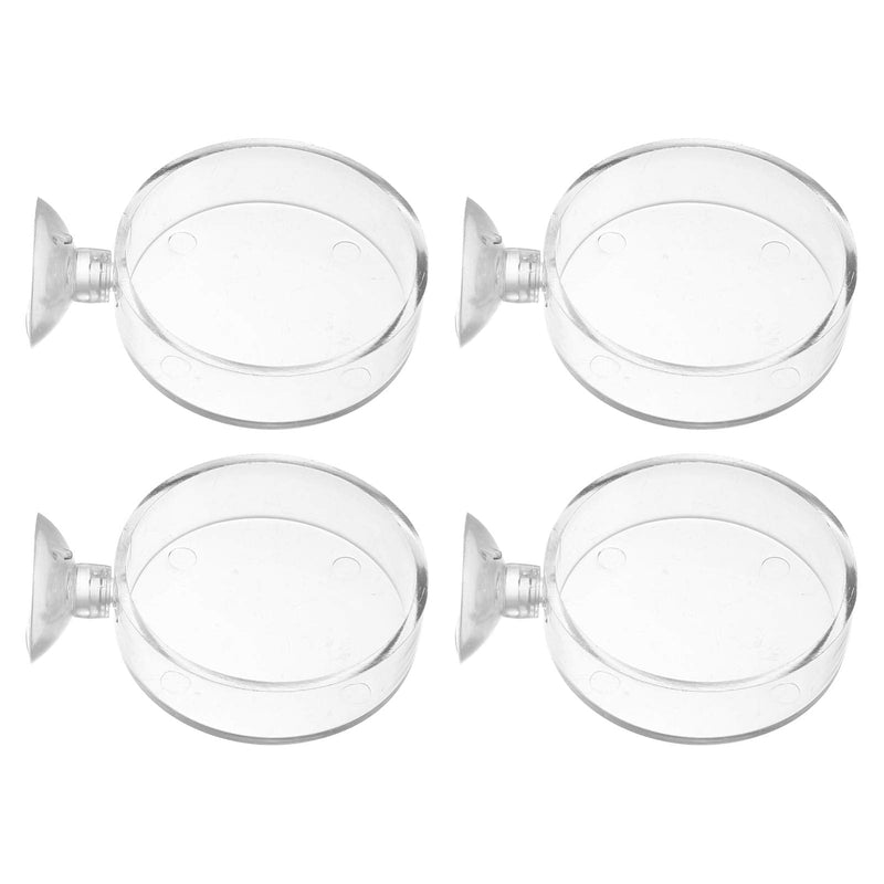 POPETPOP 4pcs Acrylic Fish Feeding Tray Aquarium Shrimp Feeder Fish Feeding Food Dish with Suction Cup for Fish Tank Aquarium Shrimp Tropical Fish African Dwarf Frog - PawsPlanet Australia