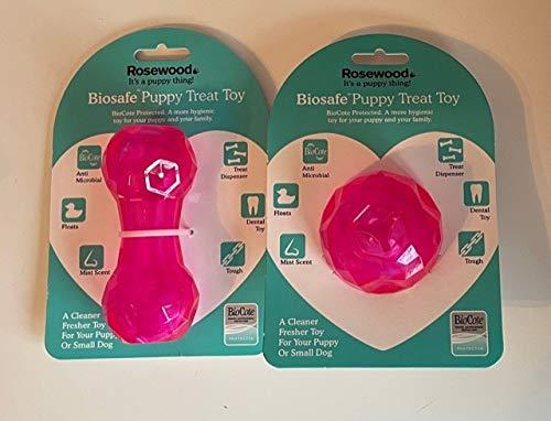 Puppy Treat Dispenser Toy Bone and Ball Variety Pack (PINK) - PawsPlanet Australia