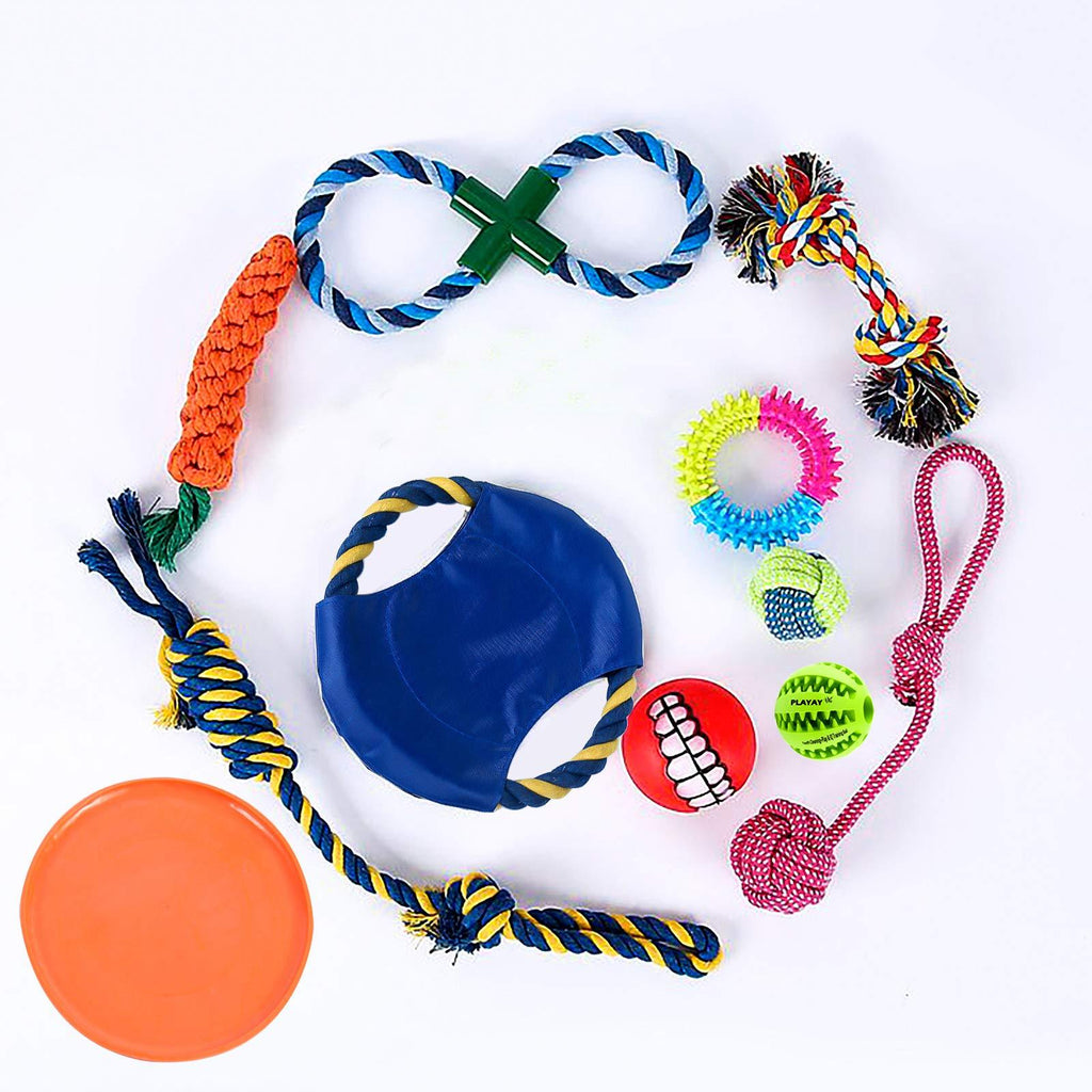 Meilo Puppy Dog Chew Toys Teething Training,Interactive Dog Toys Set with Rope Teething Toys Squeak Toys for Small Medium Dogs 11pcs/pack - PawsPlanet Australia