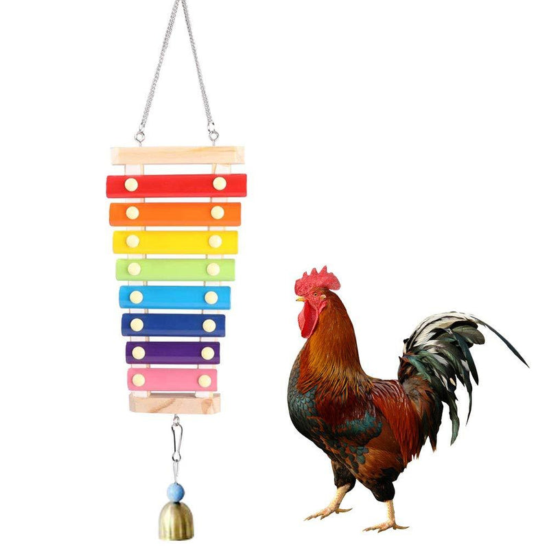 Abnaok Chicken Xylophone Toy for Hens, Colorful Hen Pecking Toy Hanging Chicken Toys for Chicken Parrot Macaw Training - PawsPlanet Australia