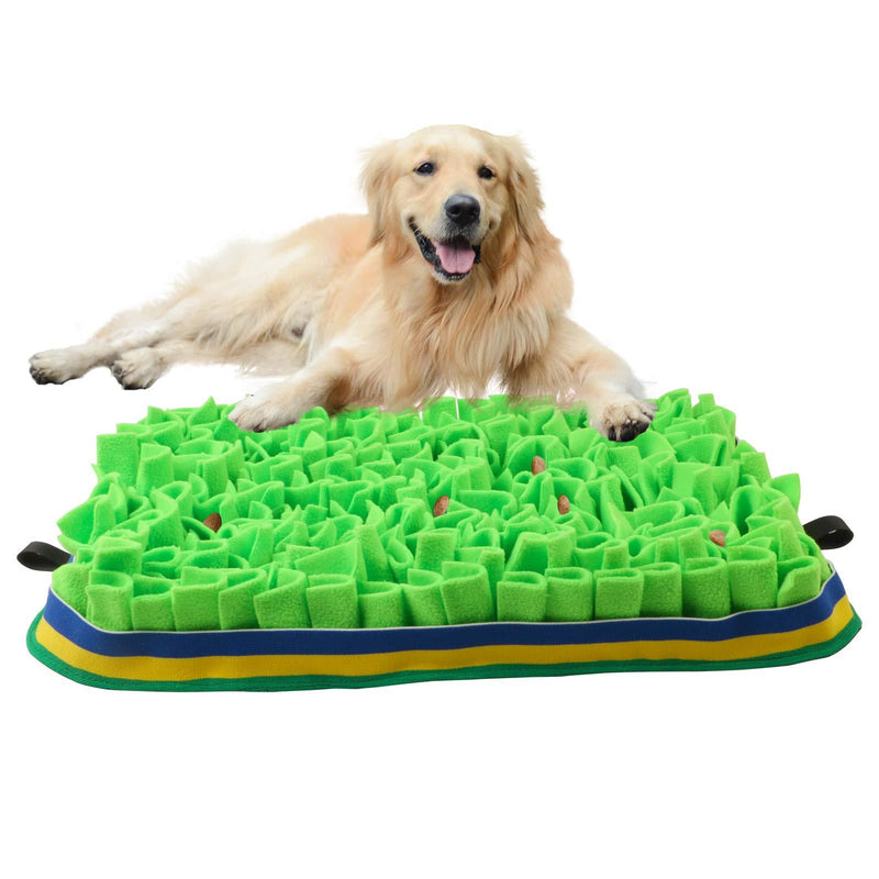 FOUNDOVE Snuffle Feeding Mat for Dog Pet Puzzle Toys Encourages Natural Foraging Skills Fun to Use Design Durable and Machine Washable Perfect for Any Breed (Green) Green - PawsPlanet Australia