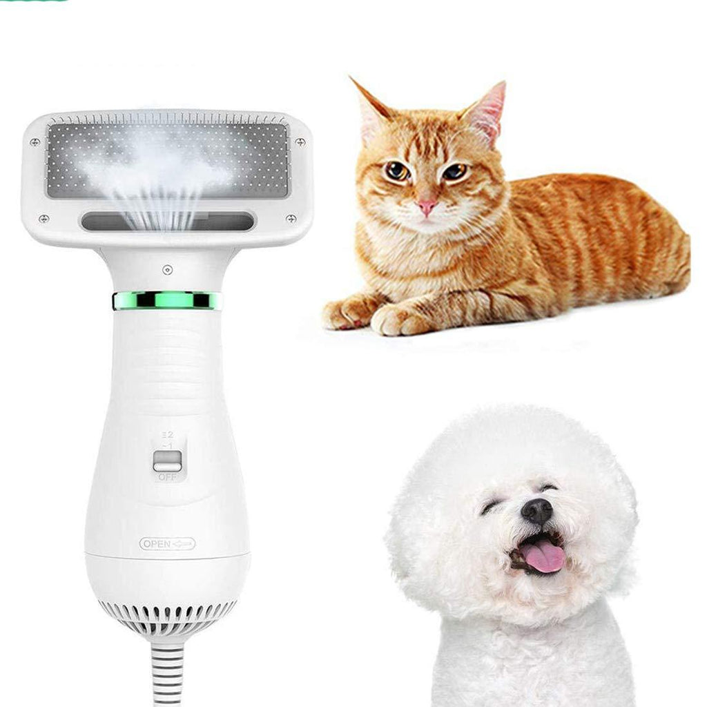 Pet Dog Hair Dryer Comb 2 in 1 Pet Cat Grooming Comb Portable Blower Low Noise with Slicker Brush for Large Medium Small Dog Cat - PawsPlanet Australia