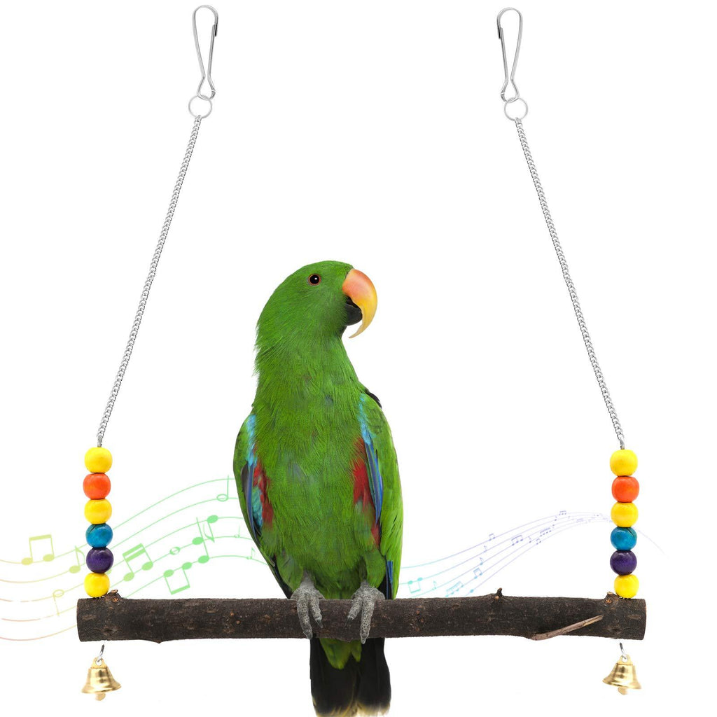 N+A JJYHEHOT Bird Swings, Wooden Bird Toy with Colorful Beads and Bells, Used for Swinging or Perching - PawsPlanet Australia