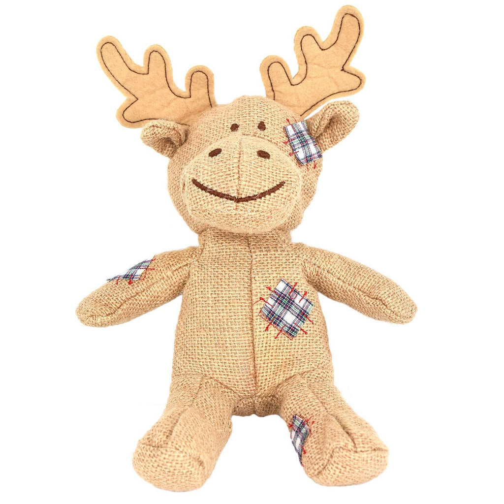 Puppy Squeaky Toys, Lovely Reindeer Toys Durable Linen Surface Dog Chew Toys, Interactive Dog Toys Funny Training Toys for Small to Medium Dogs (Brown Reindeer) - PawsPlanet Australia