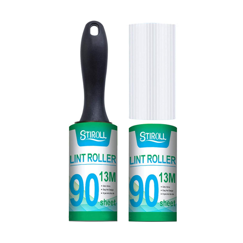 Lint Rollers for Pet Hair, STIROLL, Extra Sticky Value Pack with 1 Rollers and 2 Refills (90 Sheets per Refill, Total 180 Sheets) - PawsPlanet Australia