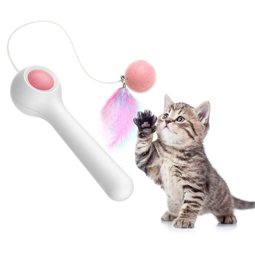 GMYQ Cat Feather Toys Gravity Automatically Retractable Funny Cat Stick, Cat Toy Wand, Tease Stick Toy, Cat Tease Interactive Toy, Kitty Fun Exerciser - PawsPlanet Australia