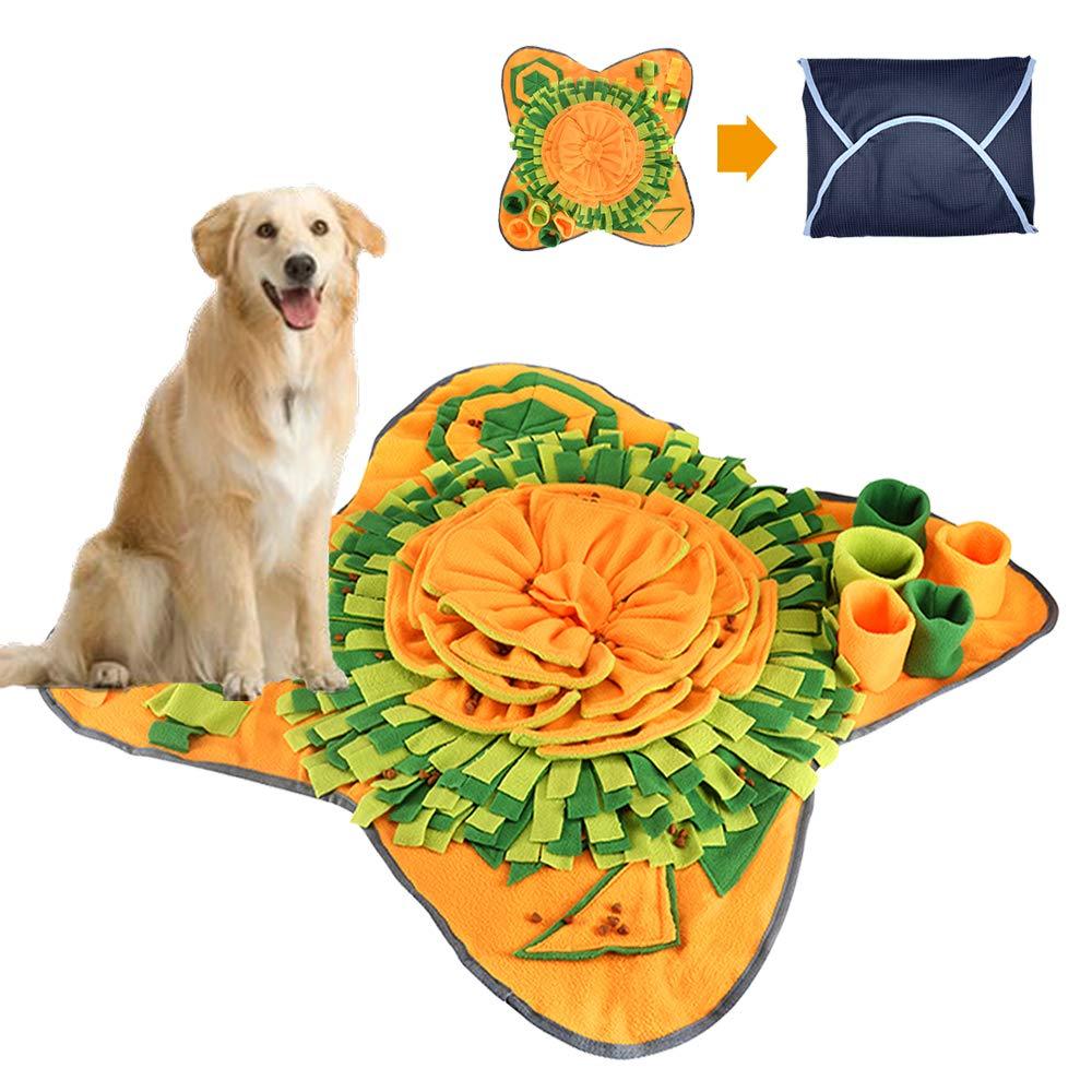 Large-Size Snuffle Feeding Mat for Dogs and Cats, Pet Snuffle Mats Non Slip Puzzle Toys for Puppy Small Medium Large Dog, Pet Training Slow Feeding Sniffing Mat Washable Durable Stress Release Orange - PawsPlanet Australia