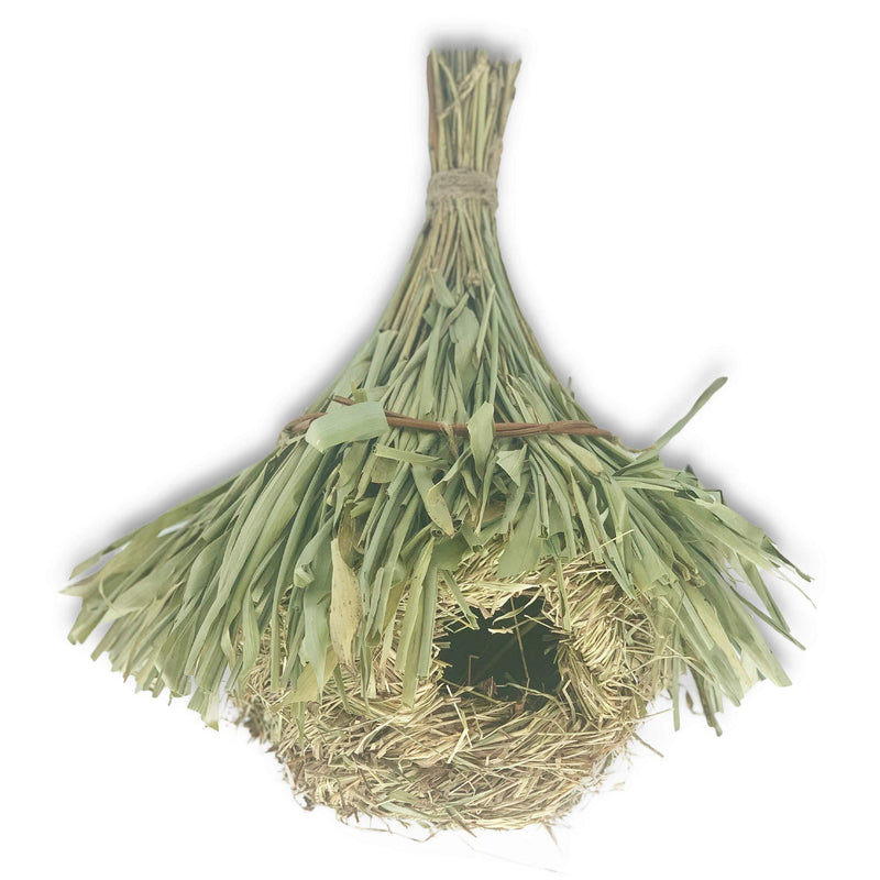 ABRUS Handwoven Straw Bird Nest Cage/House - Ideal for Hatching, Breeding or Resting - Made from Bamboo Leaves - PawsPlanet Australia