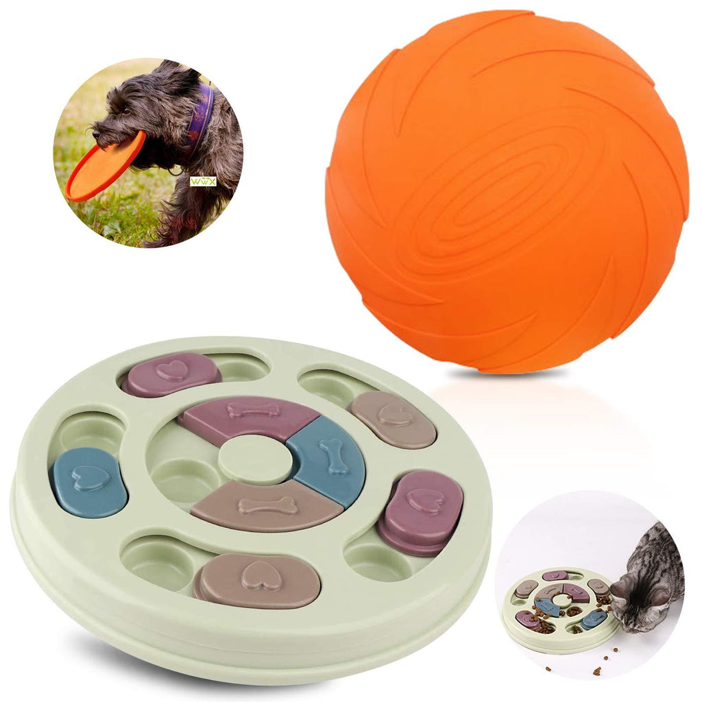 Frisbee for Dogs cats Brain Games Interactive Toys Round Dog Puzzle Feeder Toy Improve IQ for puppy - PawsPlanet Australia